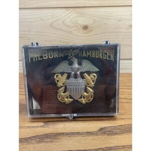 Vintage US Navy Officer Hat Band With Badge 1/20 Silver Filled Anchors Eagle